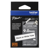 Cinta para rotuladora Brother Negro sobre blanco HSE221E - vista 2