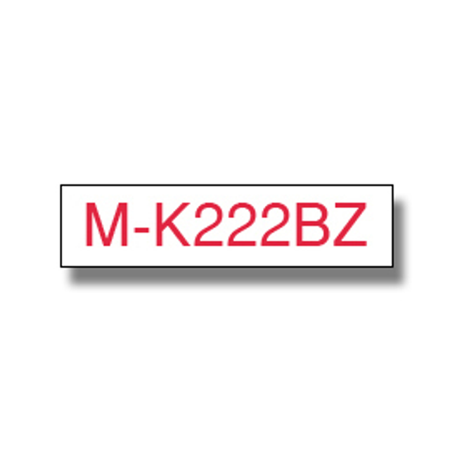 Cinta para rotuladora Brother 9 mm Blanco y Rojo MK222BZ