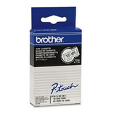 Cinta para rotuladora Brother 12 mm Negro sobre transparente TC101