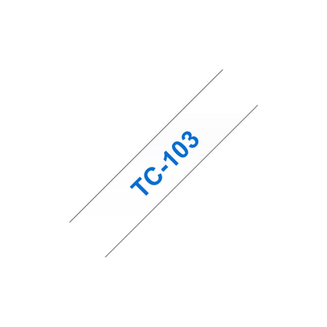 Cinta para rotuladora Brother 12 mm Azul sobre transparente TC103 - vista 2