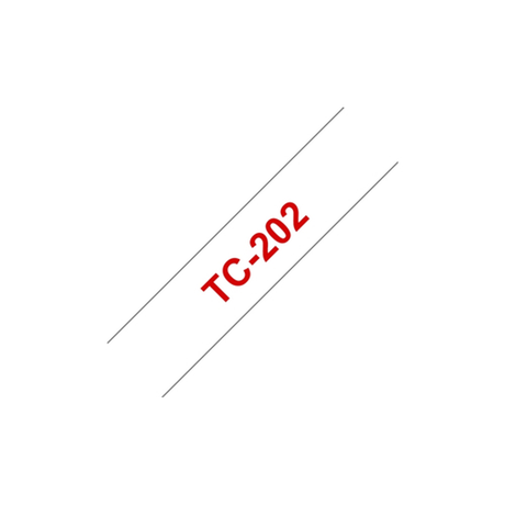 Cinta para rotuladora Brother 12 mm Rojo sobre blanco TC202 - vista 2
