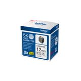 Cinta para rotuladora Brother 12 mm Negro sobre blanco TZe231M5