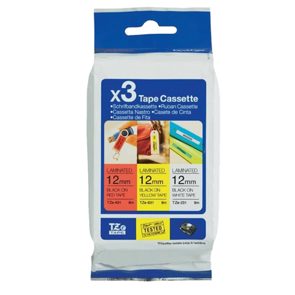 Cinta para rotuladora Brother 12 mm TZe31M3 - vista 2