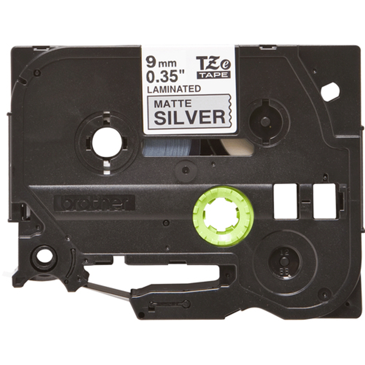 Cinta para rotuladora Brother 9 mm Negro sobre metálico TZeM921 - vista 2