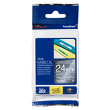 Cinta para rotuladora Brother 24 mm Blanco sobre plata TZePR955 - vista 2