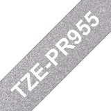 Cinta para rotuladora Brother 24 mm Blanco sobre plata TZePR955 - vista 3