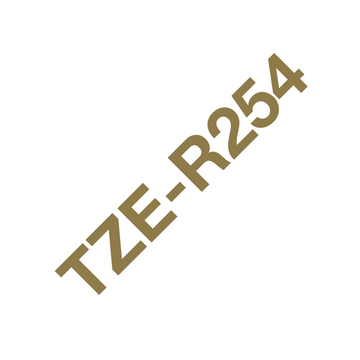 Cinta para rotuladora Brother 24 mm Dorado sobre blanco TZER254
