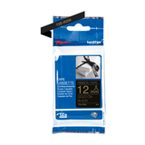 Cinta para rotuladora Brother 12 mm Dorado sobre negro TZER334 - vista 3