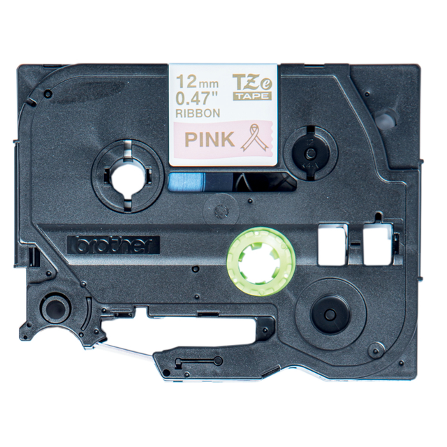 Cinta para rotuladora Brother 12 mm Dorado sobre rosa TZeRE34