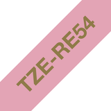 Cinta para rotuladora Brother 24 mm Dorado sobre rosa TZERE54