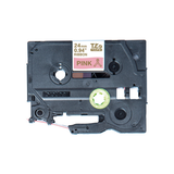 Cinta para rotuladora Brother 24 mm Dorado sobre rosa TZERE54 - vista 3