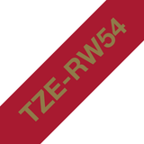 Cinta para rotuladora Brother 24 mm Dorado sobre rojo TZERW54