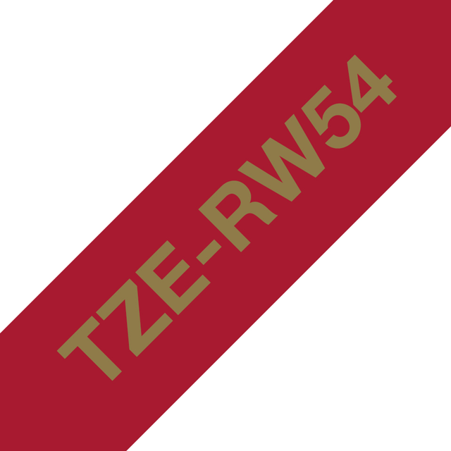 Cinta para rotuladora Brother 24 mm Dorado sobre rojo TZERW54