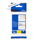 Cinta para rotuladora Brother 24 mm Negro sobre blanco TZESE5 - vista 2