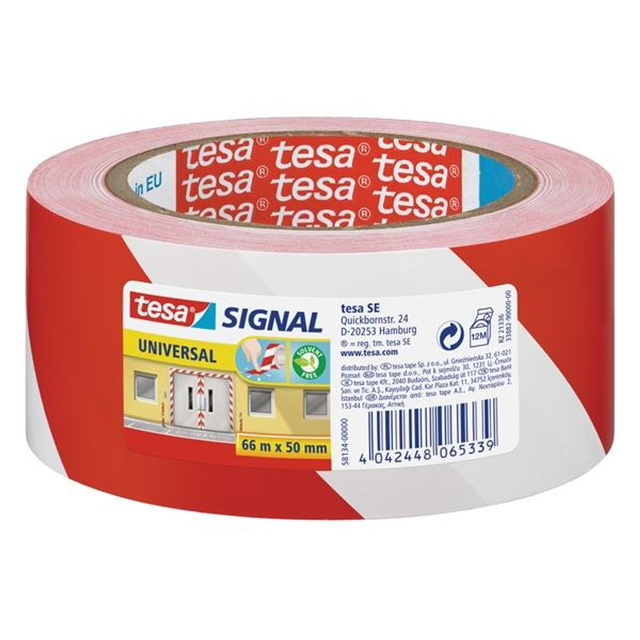 Cinta de señalización Tesa Cinta de Señalizacion Temporal Adhesiva Rojo/blanco