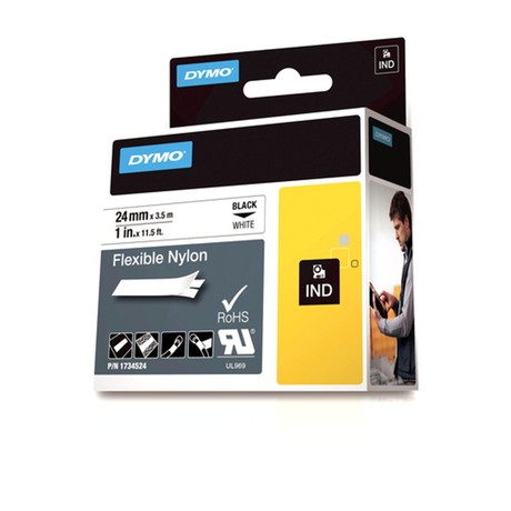 Cinta para rotuladora Dymo 24 mm Negro sobre blanco 1734524 - vista 2