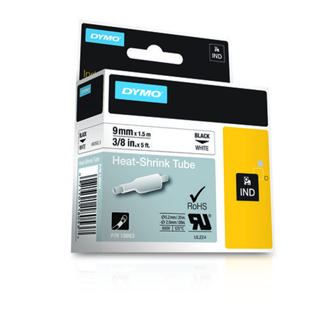 Cinta para rotuladora Dymo 9 mm Negro sobre blanco 18053 - vista 3