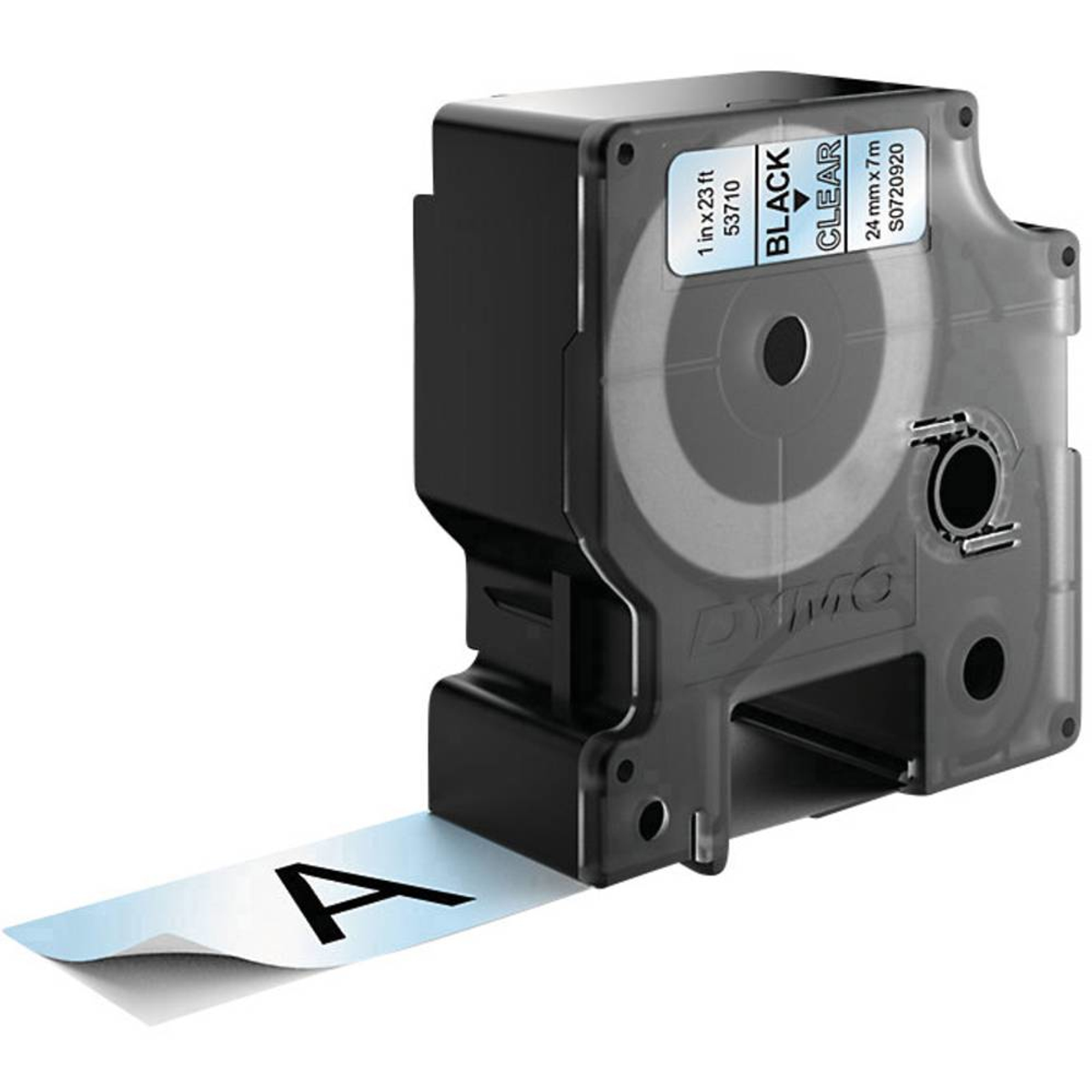 Cinta para rotuladora Dymo 24 mm Negro sobre transparente S0720920
