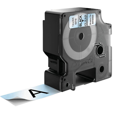 Cinta para rotuladora Dymo 24 mm Negro sobre transparente S0720920