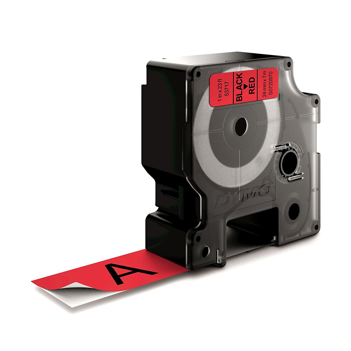 Cinta para rotuladora Dymo 24 mm Negro sobre rojo S0720970