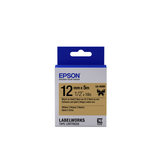Cinta para rotuladora Epson 12 mm Negro sobre dorado C53S654001