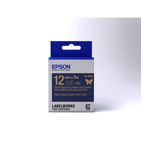 Cinta para rotuladora Epson 12 mm Dorado sobre azul marino C53S654002 - vista 2