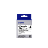 Cinta para rotuladora Epson 12 mm Negro sobre blanco C53S654024