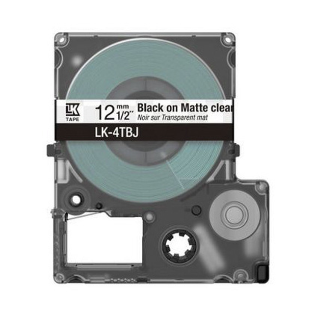 Cinta para rotuladora Epson 12 mm Negro y Transparente C53S672065