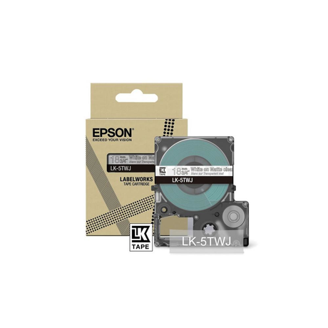 Cinta para rotuladora Epson 18 mm Blanco y Transparente C53S672069