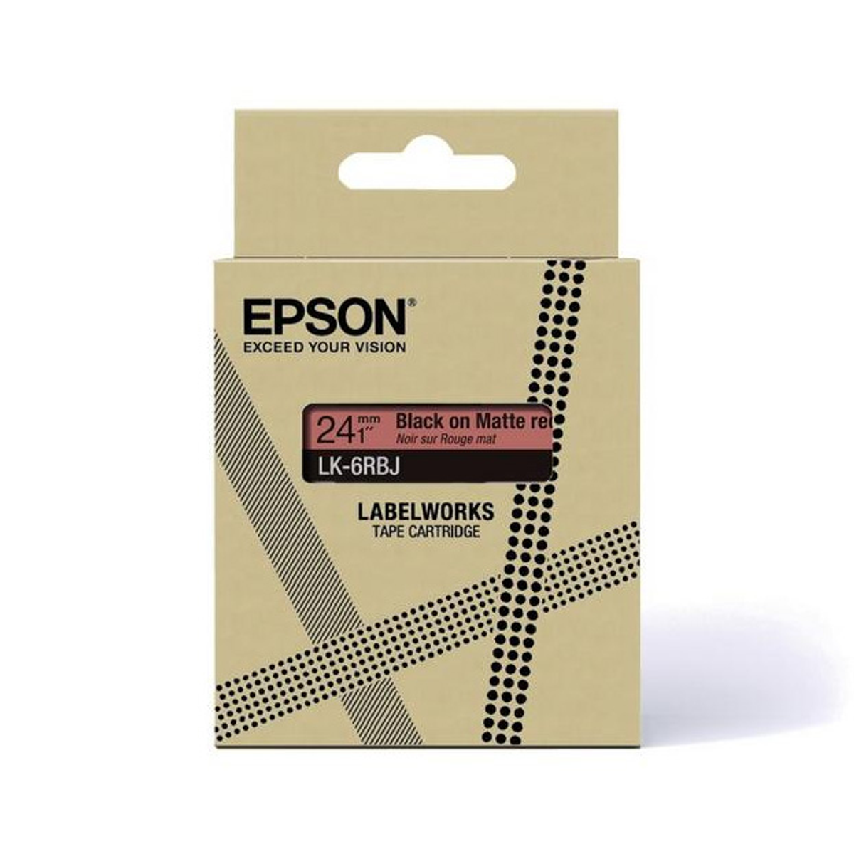 Cinta para rotuladora Epson 18 mm Negro y Rojo C53S672072