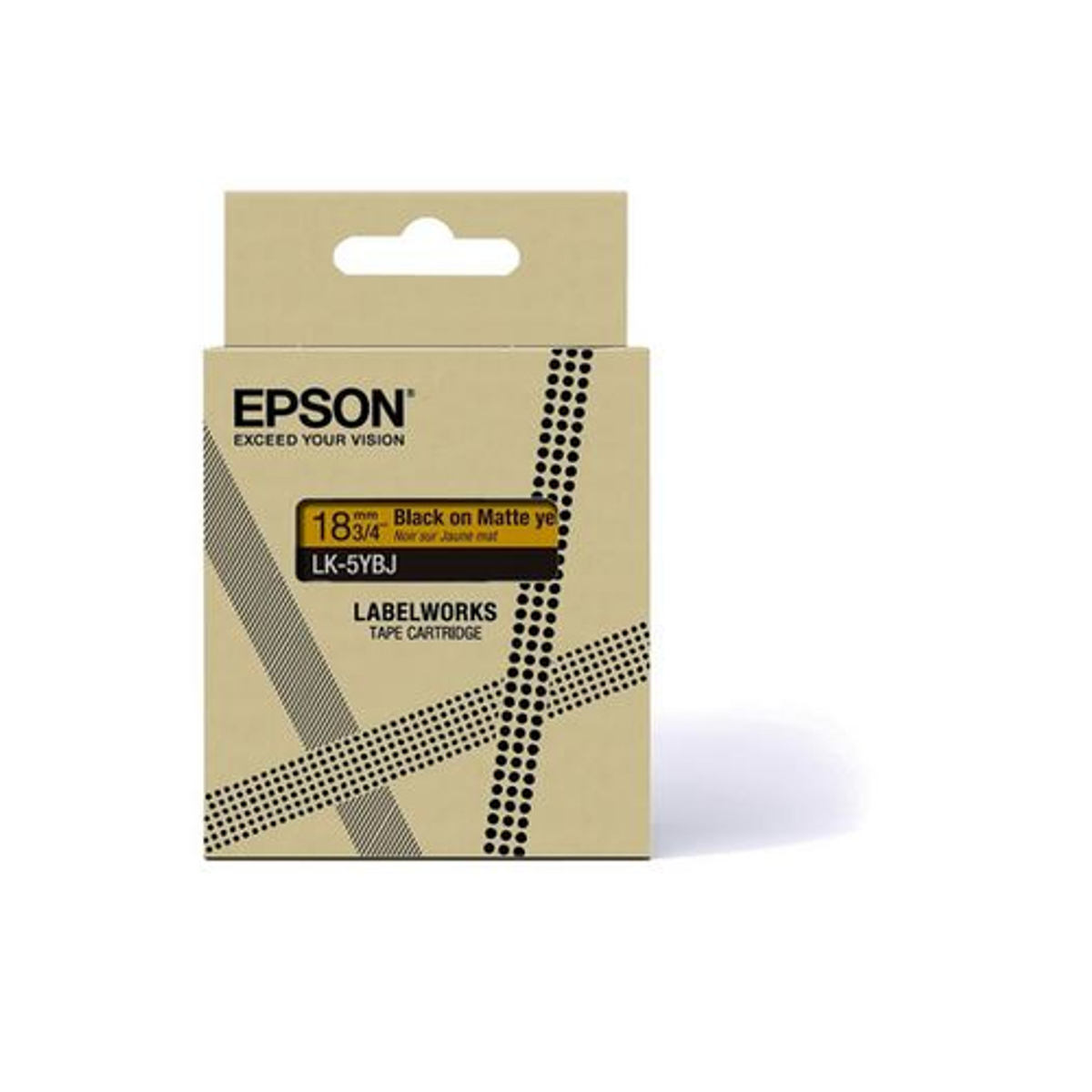 Cinta para rotuladora Epson 18 mm Negro sobre amarillo C53S672075 - vista 2