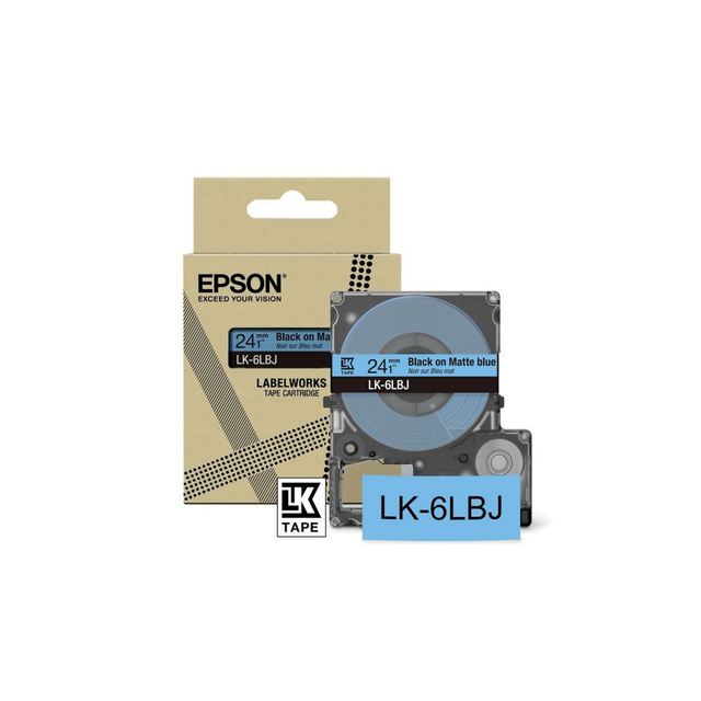 Cinta para rotuladora Epson 24 mm Azul y Negro C53S672082