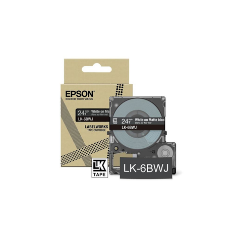 Cinta para rotuladora Epson 24 mm Blanco y Negro C53S672084