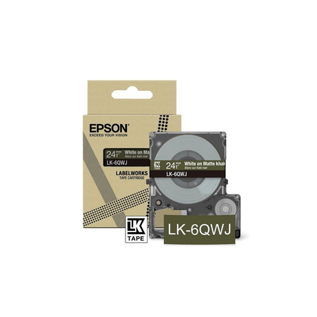 Cinta para rotuladora Epson 24 mm Blanco y Caqui C53S672090