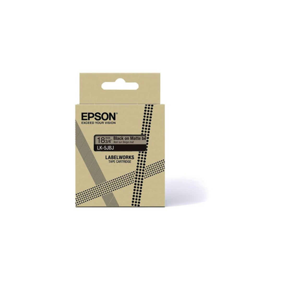 Cinta para rotuladora Epson 18 mm Beis y Negro C53S672091 - vista 2