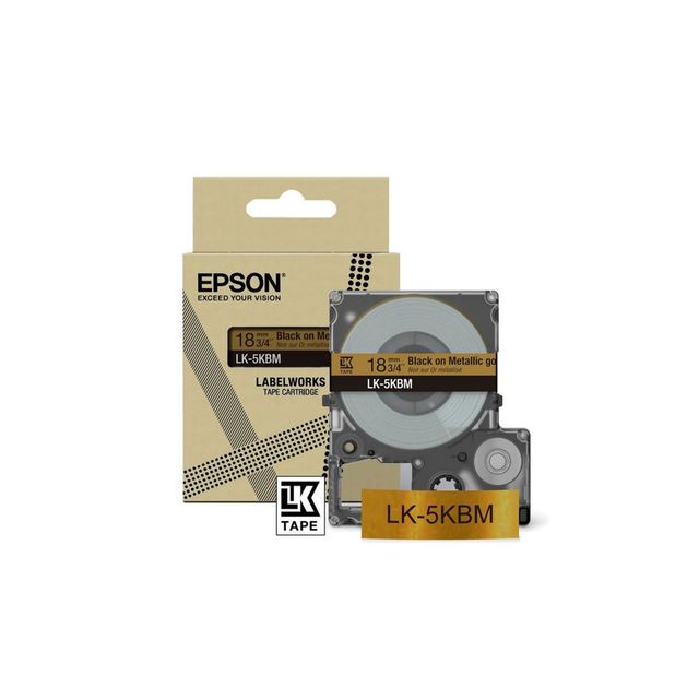 Cinta para rotuladora Epson 18 mm Negro y Plata C53S672094