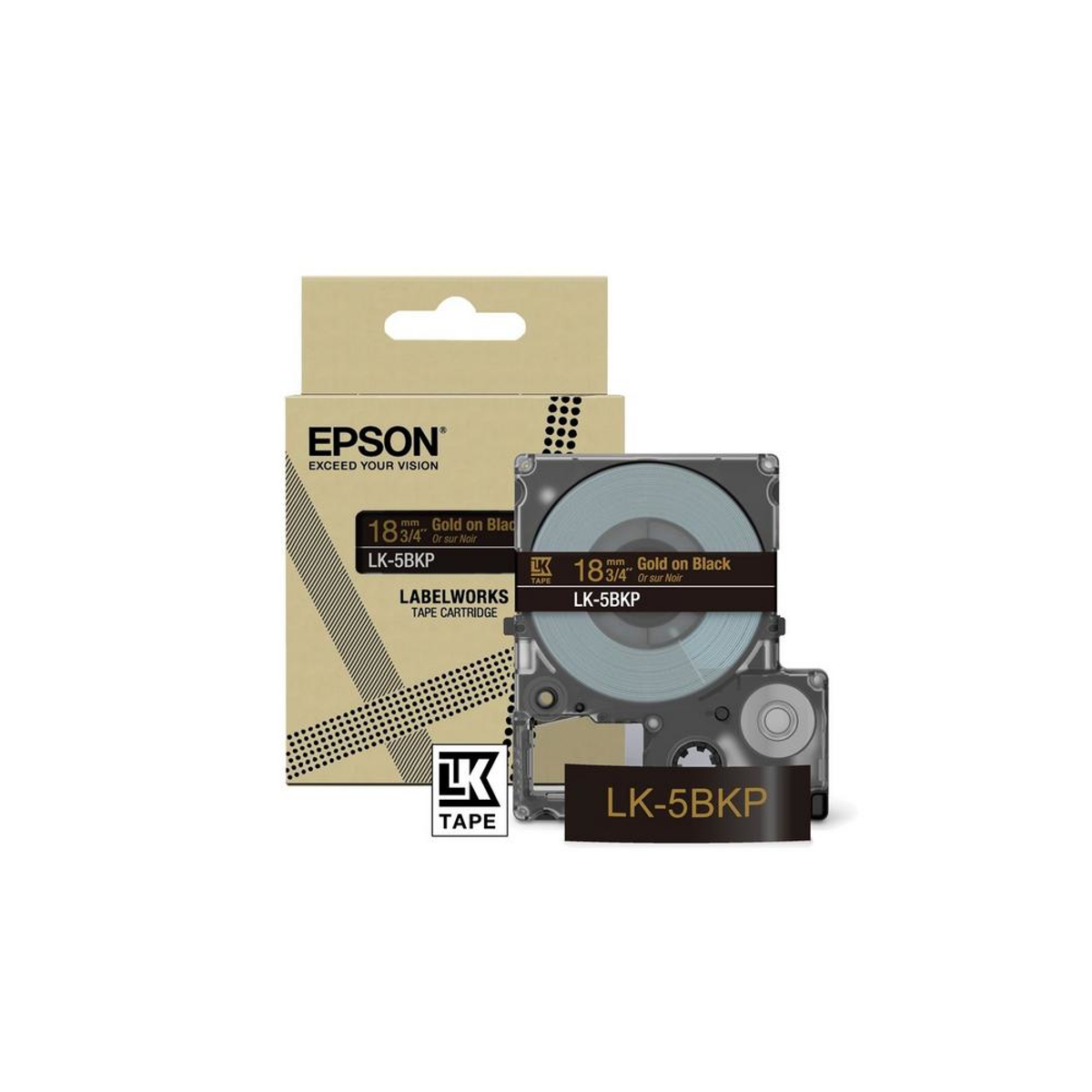 Cinta para rotuladora Epson 18 mm Dorado y Negro C53S672095