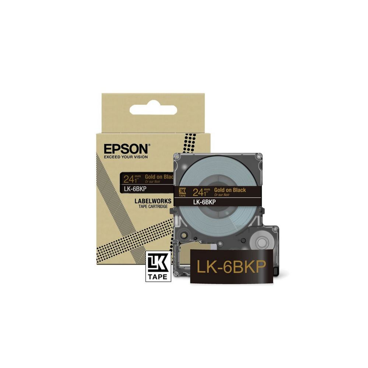 Cinta para rotuladora Epson 24 mm Dorado y Negro C53S672096