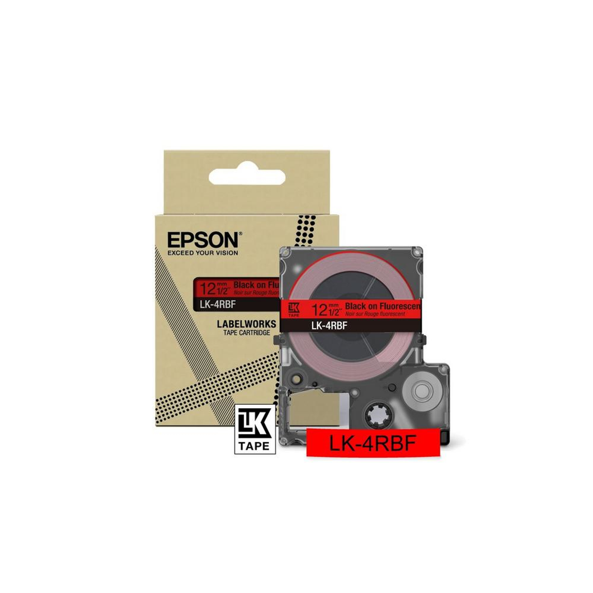 Cinta para rotuladora Epson 12 mm Negro y Rojo C53S672099