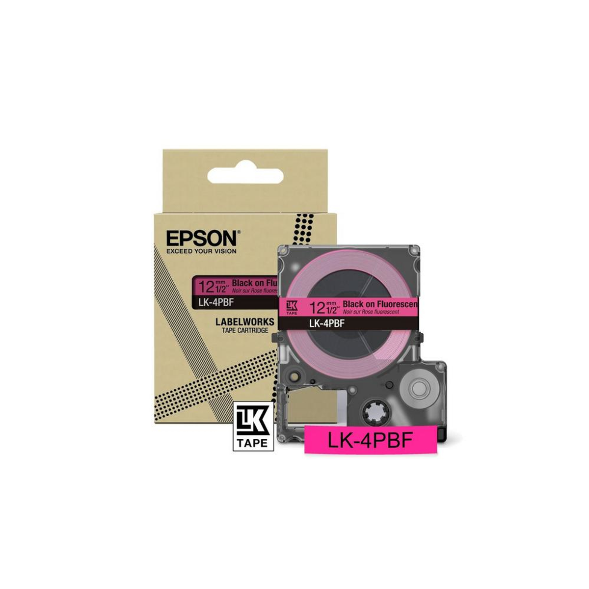 Cinta para rotuladora Epson 12 mm Negro y Rosa C53S672100