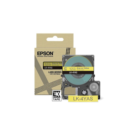 Cinta para rotuladora Epson 12 mm Amarillo y Gris C53S672104