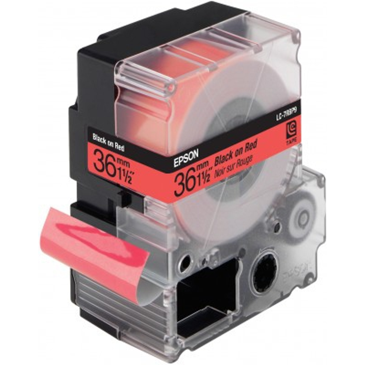 Cinta para rotuladora Epson Labelworks 36 mm Negro sobre rojo C53S628401