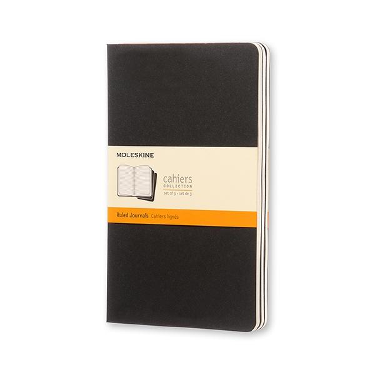Cuaderno Moleskine Paq.3 Libretas Cahier L Lisas Negro