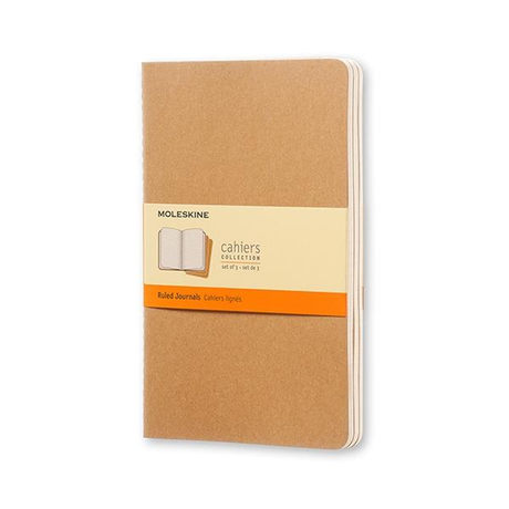 Cuaderno Moleskine Paq.3 Libretas Cahier L Rayas Marron Kraft