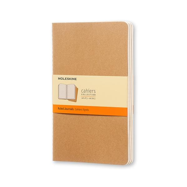 Cuaderno Moleskine Paq.3 Libretas Cahier L Rayas Marron Kraft