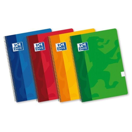 Cuaderno Oxford Tapa Carton 80H 90G Cuadrícula 4X4 Folio Colores Surtidos