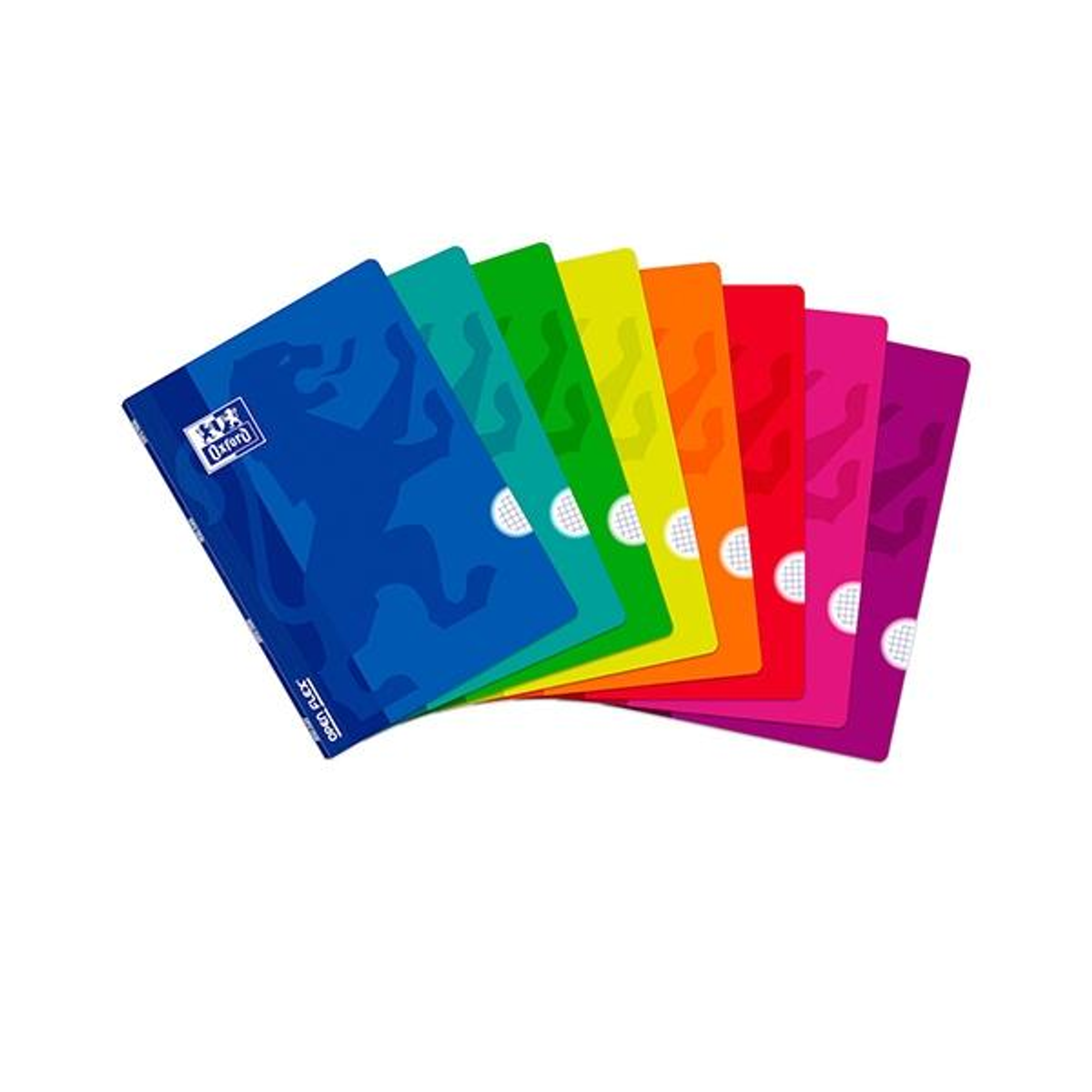Cuaderno Oxford Libreta Grapada Tapa Plástico Openflex 48H 90G Cuadrícula 4X4 A4 Colores