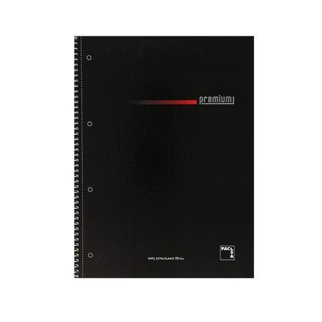 Cuaderno Pacsa Microperforado Serie Premium 70g Cuadrícula 5x5 con Greca Negro