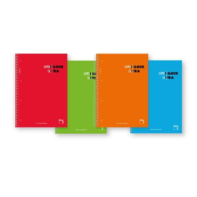 Cuaderno Pacsa Microperforado Superblock Tapa Contracolada 160h 90g Cuadrícula 5x5 A4
