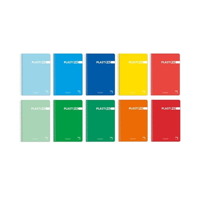 Cuaderno Pacsa Plastipac Tapa Polipropileno 80h 90g Cuadrícula 4x4 Folio Colores